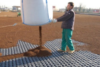 Installation Drainroof System zur Dachbegrünung und nachhaltiger Lösung für Wassermanagement am Gebäude 