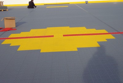 Inline-Hockey in Potsdam mit Bodensystem Typ MULTISPORT in der Farbe Silbergrau