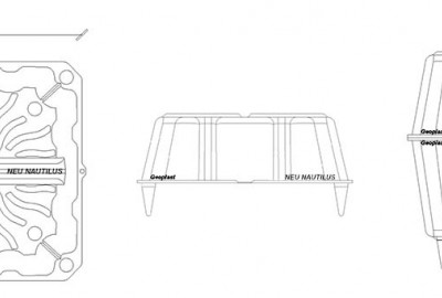 Skizze Neu Nautilus ist eine modulare Hohlkörperschalung aus recycelten Polypropylen (PP), die entwickelt wurde, um zweiachsige Betonstahl-Flachdecken zu entlasten.