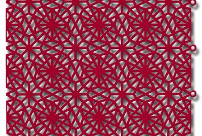 Balkonfliese Typ ROYAL mit Zapfen-Ösen-Verbindungen (Klick-Fliesen)  Hot Red