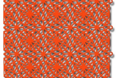 Balkonfliese Typ ROYAL mit Zapfen-Ösen-Verbindungen (Klick-Fliesen)  Orange